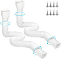 11.5ft Long Gutter Downspout Extensions Flexible, Drain Downspout Extender, Down Spout Drain Extender, Gutter Connector Rainwater Drainage, Extendable from 2.6ft to 11.5ft(2Pack, White)