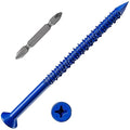 (30pcs) 1/4''x4 Concrete Screw Anchor Blue Flat Head for Anchoring to Masonry, Block or Brick Stucco