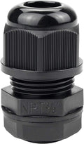 XHF 10 Pcs 3/8" IP68 Strain Relief Nylon Cord Grip Waterproof NPT Cable Glands Adjustable UL Listed and RoHS Compliant (Black)