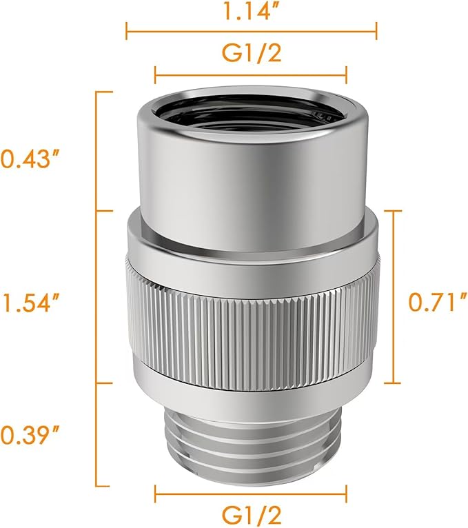Shower Head Shut Off Valve G1/2'' Shower Flow Control Valve Brass Shut Off Valve for Handheld, Shower Arm or Bidet Sprayer(Chrome)