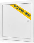 BOZZON Access Panel for Drywall 18 x 18 inch – Metal Door with Screwdriver Latch, 18 GA Steel Frame, Wall Hole Cover, Plumbing Access Door, White