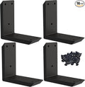 L Bracket,Raised Garden Bed Corner Brackets,Heavy Duty Corner Brace,Stainless Steel Shelf Bracket,Black Large Angle Brackets, Metal Iron Bracket for Wood Aufuga (Black_4x4x2inch, 16)