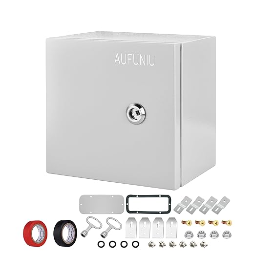 Steel Electrical Junction Box, 8 x 8 x 6 Waterproof & Dustproof Electrical Enclosure, Outdoor & Indoor Universal Project Box with Lock & Mounting Plate