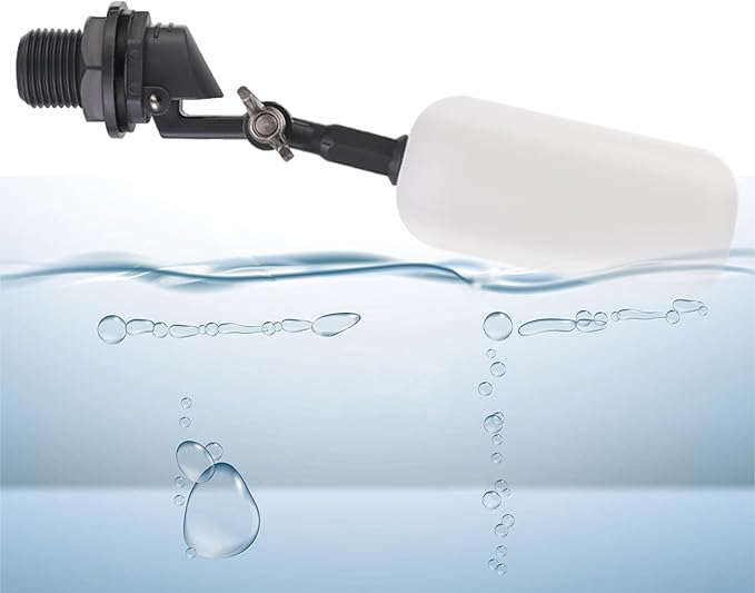 Cxztxcl Float Valve,1/2 Inch Automatic Water System Filler，Adjustable Arm for Ponds,Float Ball Valve,Plastic Float Valve，Automatic Water Level Control,Fountain Float,Livestock Water Trough