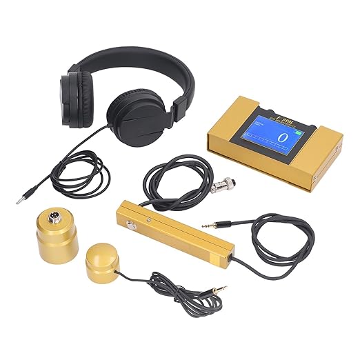Water Leak Detector, Underground Water Pipe Leakage Monitor with Digital Display & Earphone & Carrying Case for Water Leakage Detection Construction Pipelines (US Plug)
