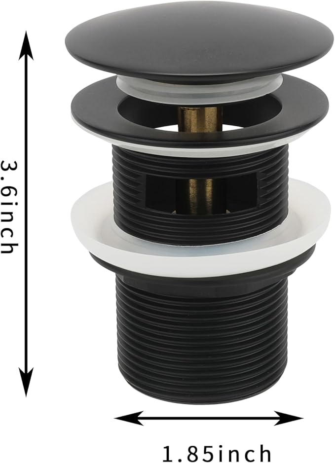 Matte Black Freestanding Bathtub Drain Stopper, Suitable for Most Bathtubs, Compatible with Drain Rough-in Kit