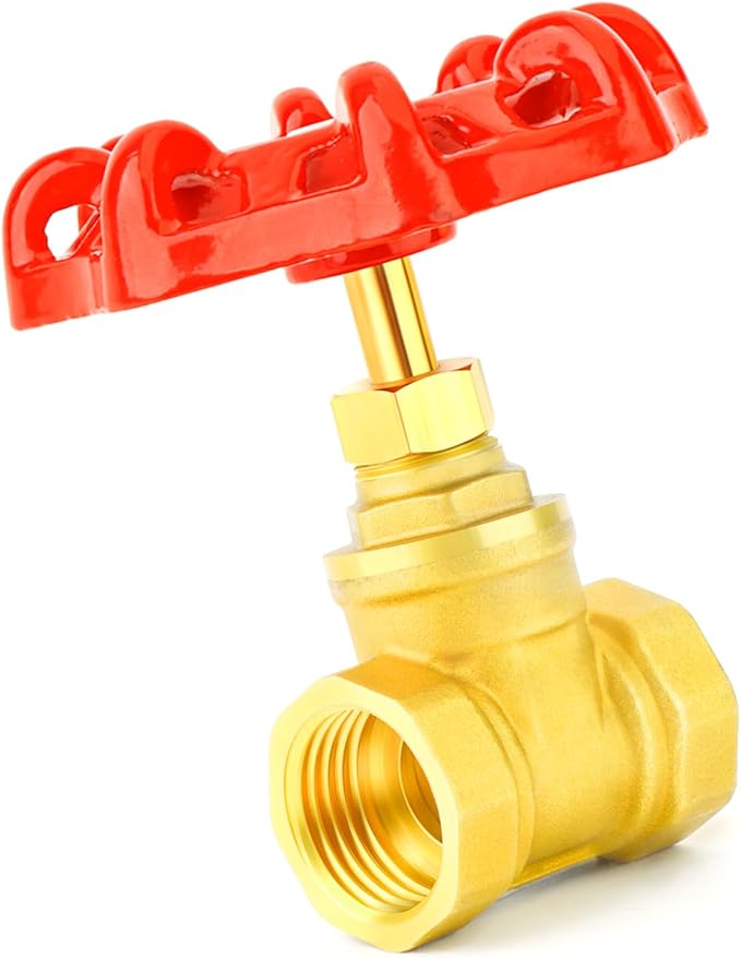 GASHER 1PCS Brass industrial Globe Valve, 1/2" NPT DN15 Female with Wheel Handle,Globe Valve Tool For Water, Oil, Gas