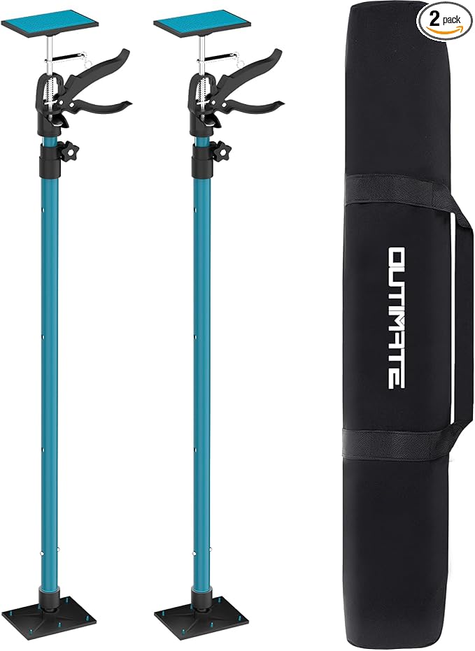 Adjustable Support Pole, Cabinet Jacks for Installing Cabinets, Telescoping Support Poles Range from 45.7'' to 114.2'' Third Hand Tool for Installation, 132 LB Capacity, 2 Packs