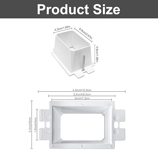 25Pcs BE1-2 Electrical Outlet Box Extenders, 1-Gang Outlet Box Extender Single Gang Box Extender Electric Box Extender with 50PCS Screws