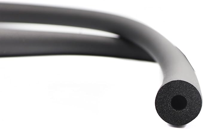 cSeao Pipe Insulation Foam Tube (3/8" x 2-3/8" x 6FT), Black, Nitrile Rubber, Thermal Insulation, Equipment Protection, Cushioning