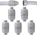 (5Pcs) NPT 1/2 inch Liquid-Tight Connector,PVC Flexible Conduit Double-Ended Connector,Straight 180 Degree,Two-Way Conduit Connector