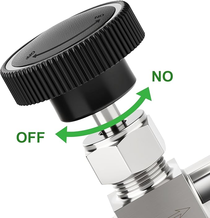 TAISHER 1PCS 304 Stainless Steel Straight Needle Valve 1/8" NPT Male x 1/8" NPT Female For Flow Control Water Gas Oil With Nipple