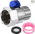 uxcell 3 Set G1/2" Female x Male Shower Shut Off Valve, Brass Water Flow Control Valve for Shower Head with Hose Flow Restrictor, Blue