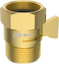 Hibbent All Metal 1 Pack Shower Head Flow Control Valve, G1/2 Brass Shut-off Valve with Metal Handle Lever, Shut OFF Water Flow Control Regulator for Handheld Shower, or Bidet Sprayer, Brushed Gold