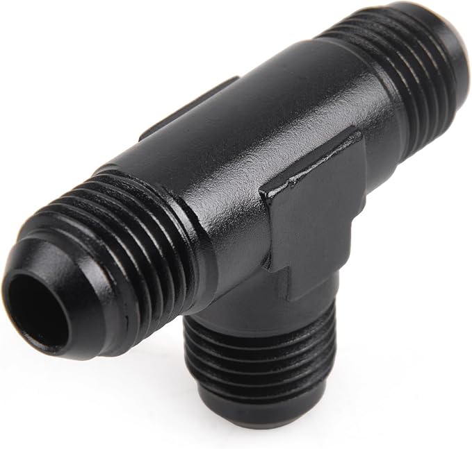 6AN Male Flare Tee Fitting Adapter T Fuel Hose Union Aluminum 2Pcs
