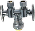 OD Compression Straight Valve - 1/2" Push Fit x Dual 3/8" ODComp. - Certified to NSD ANSI61 Standards