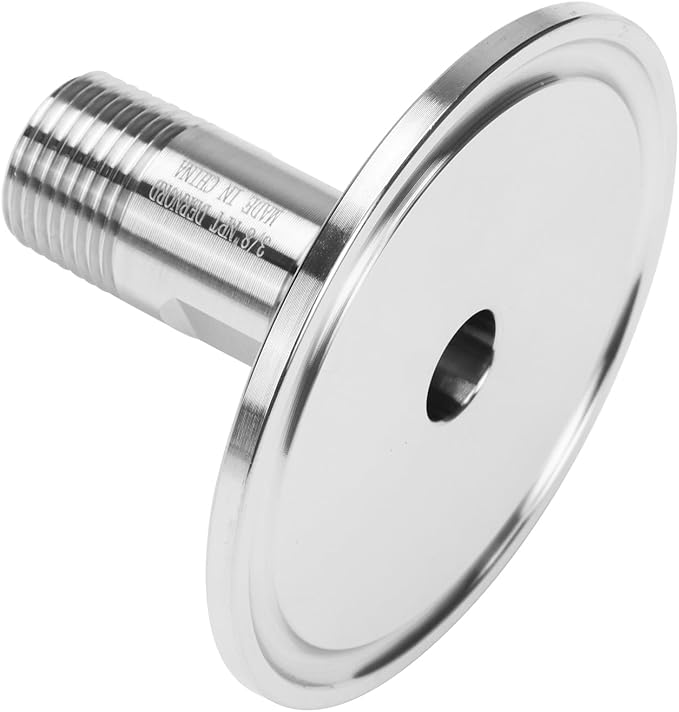 DERNORD 2'' Tri clamp Adapter to 3/8 inch MNPT Thread Ferrule Sanitary Pipe Fitting
