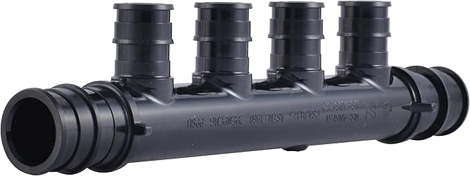 SharkBite 4 Port PEX Expansion Poly Tee, 3/4 Inch Open Trunk with 1/2 Inch Outlet, Multi Line Water Manifold Plumbing Fittings for PEX-A Tubing, UAMPT4OZ