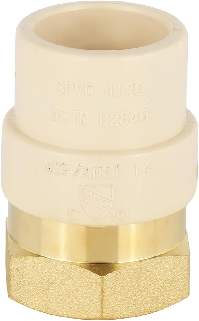 (Pack of 10) EFIELD 3/4"CPVC X 3/4"Female Thread NPT Transition Coupling,Brass Adapter Pipe Fitting (Female NPT x CPVC),(CPVC052-10)