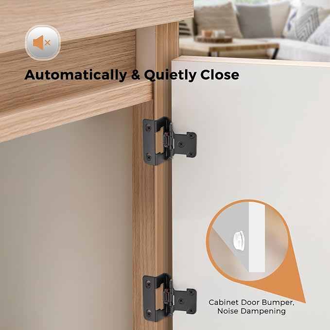 Ravinte 60 Pack 30 Pairs Semi-Overlay 1/2 inch Self-Closing Face Frame Cabinet Hinges Matte Black Half Wrap-Around Kitchen Cabinet Door Hinges Face Mount Cabinet Hardware