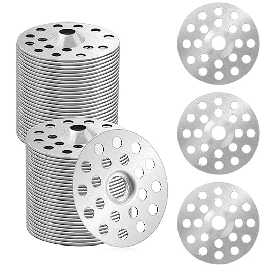 100Pcs Silver 1 inch Plaster Washers Zinc Metal Washer, Plaster Repair Washers Profile Washer for Wall, Ceiling, and Drywall Repair，Washers，Drywall Repair Clips