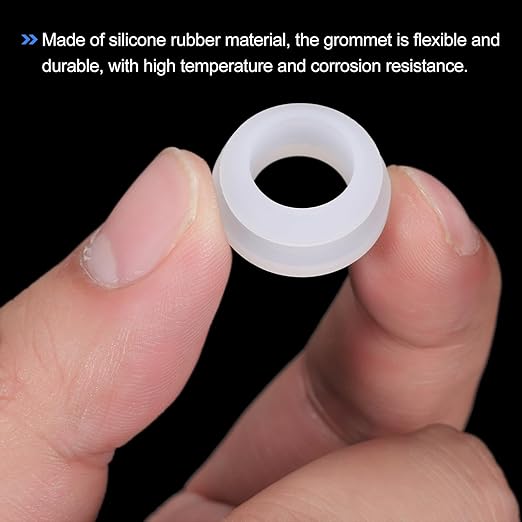 MECCANIXITY 20Pcs Snap Rubber Grommet Plug Mount Dia 15mm ID 11mm Narrow Groove Width 2mm Seal Anti-Scratch for Electrical Box Cable Pipes Transparent
