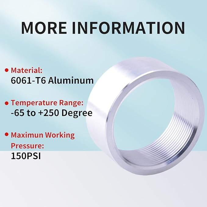 Aluminum 2 Inch NPT Female Thread Weld On Pipe Fitting Bung 2" NPT Female Pipe Coupling 2Pcs