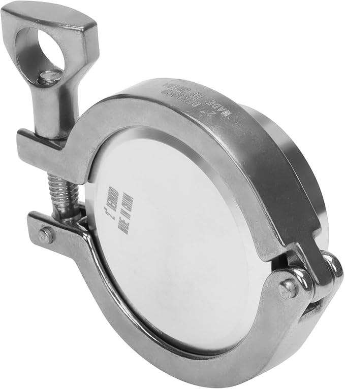 DERNORD 2" Sanitary Pipe Fittings Set, Stainless Steel End Cap + Weld Ferrule + Tri Clamp + FKM Gasket