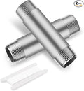 3/4"x4" 304 Stainless Steel Pipe, 3/4" NPTx 3/4" NPT Male Threaded Nipple, SCH40 Heavy Duty Pre-Cut Steel Pipe for Plumbing Gas, Hydraulic, and Industrial Applications(4",2 Piece)