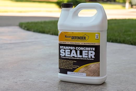 Stamped Concrete Sealer - Clear, Water-Based, Satin Finish for Decorative Concrete - 1 Gallon
