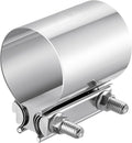 EVIL ENERGY 2.5 inch Exhaust Clamp, Butt Joint Band Clamp Sleeve Coupler Stainless Steel for Pipes,Mufflers,Catalytic Converters (1PC, 2.5 in)