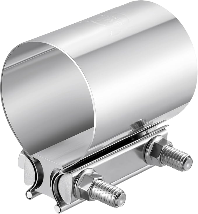 EVIL ENERGY 2.5 inch Exhaust Clamp, Butt Joint Band Clamp Sleeve Coupler Stainless Steel for Pipes,Mufflers,Catalytic Converters (1PC, 2.5 in)