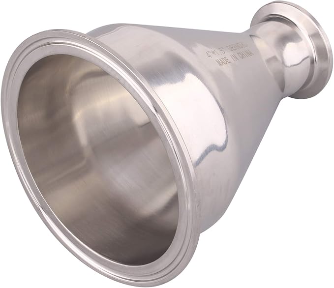 DERNORD Sanitary Fitting Reducer Fitting SUS304 Tri Clamp Ferrule Style 4" Tube OD to 1-1/2" Tube OD
