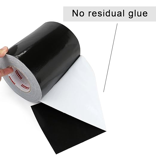 8 Inch Wide Duct Tape, 9 Mil Heavy Duty 8 inches x 55 Yards (164 ft) Black, Waterproof, Strong, Flexible, No Residue, UV Resistant for Crafts & Home Improvement