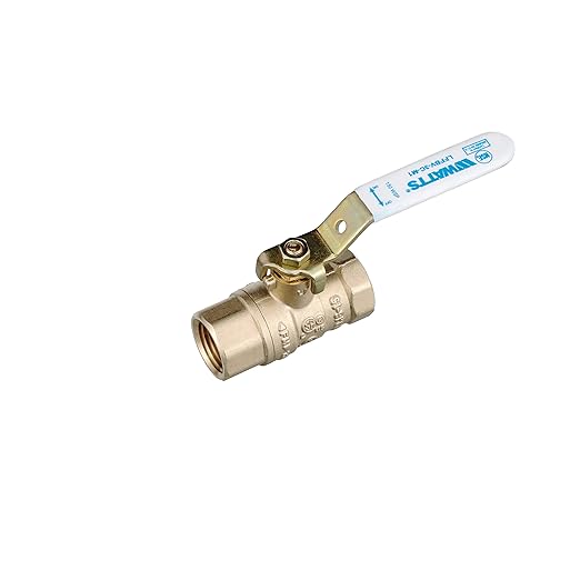 Watts LFFBV-3C-M1 Series 1/2" Lead-Free 2-Piece Full Port Chrome-Plated Brass Ball Valve with Female Threaded End Connections, Copper Silicon Alloy Body, O-Ring Seal, Steel Handle