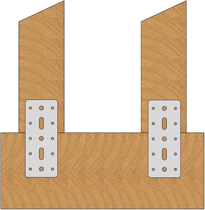 4 PCS 6"X2.5" Straight Steel Flat Plate,Heavy Duty Mending Plate Joining Brackets, Connecting Brackets, I Strap Metal Plate. Fit 4x4,6x6 for Repair House,Furniture,Straight Flat Plate for tress