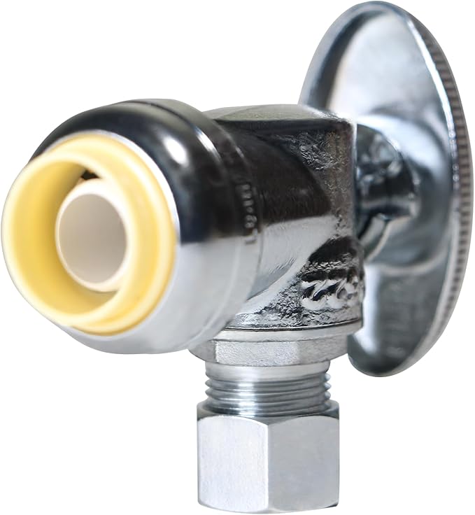 XFITTING OD Compression 3/8 Inch x 1/2 Inch Push Fit Angle Valve, 25-3-2=10XX, 10 Pieces