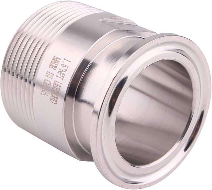 DERNORD 1.5''Tri clamp Adapter to 1.5 inch MNPT Thread Ferrule Sanitary Pipe Fitting