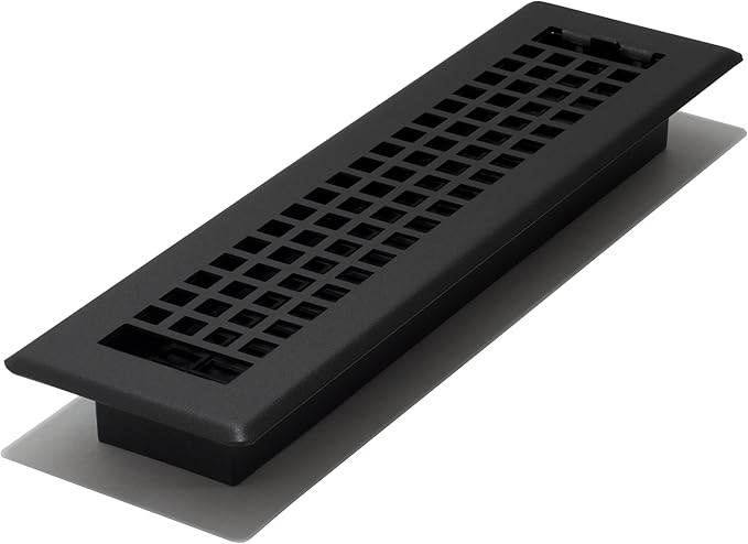 Decor Grates LTH212-BLK Lattice Floor Register, 2x12 Inches, Black