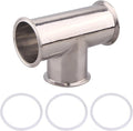 DERNORD Clamp Tee 3 Way Stainless Steel 304 with 3 Silicone Gaskets Fits 4" Tri Clamp, 119mm Pipe OD Sanitary Fittings