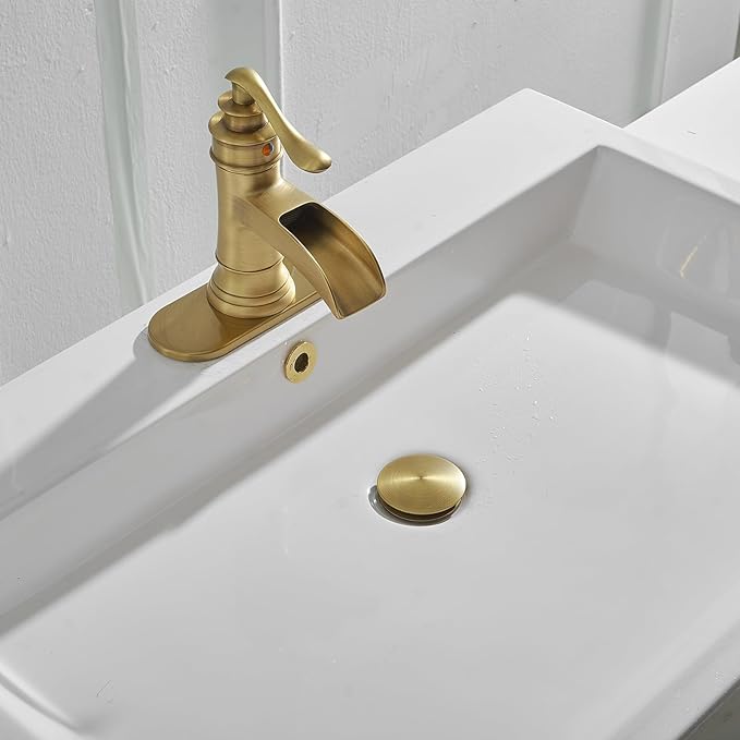 BWE One-Piece Pop-Up Drain Assembly with Strainer for Bathroom Vessel Vanity Faucet Bathroom Vessel Sink Drain Stopper with Overflow Antique
