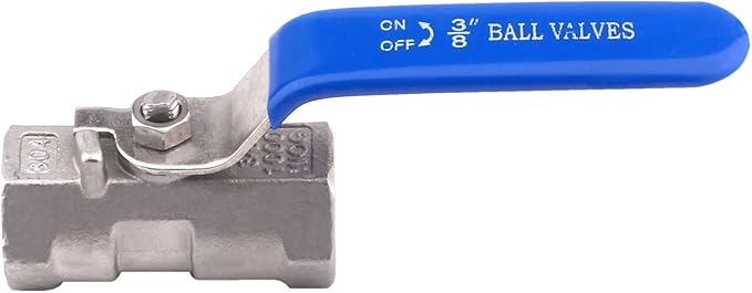 DERNORD Stainless Steel Ball Valve 1PC Type 3/8 Inch NPT Standard Port for Water, Oil, and Gas (Pack of 2)