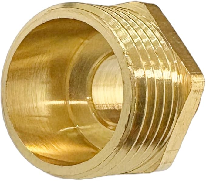 1/2" x 1/4" Male Threaded Hex Nipple Reducer Brass NPT Pipe Fitting Adapter Straight Connectors Pack of 5