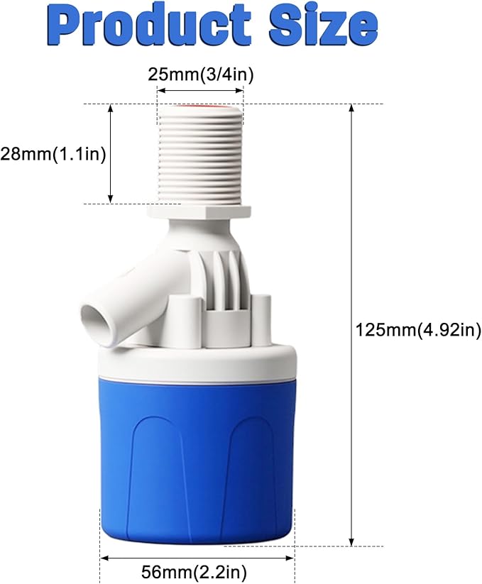 2 Pack 3/4" Water Float Valve Inside Type, 3/4 Inch Top Inlet Automatic Water Level Control Valve Uesd for Water Tank, Swimming Pools, Livestock Tanks, Aquaculture, Aquariums