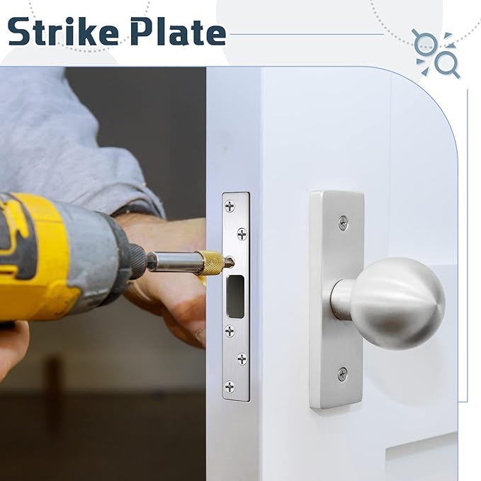 4 Pcs 6 Inch Door Strike Plate Security Latch Strike Stainless Steel Door Reinforcement Plate with Screws for Exterior Deadbolt Armor Heavy Duty Residential Use, Silver(Sliver)