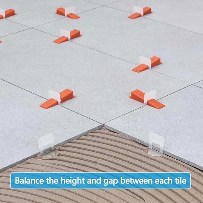 800 PCS Tile Leveling System Clips 1/16''(1.5mm) Tiles Leveler Spacers Tool for Professional Ceramic Tile and Stone Installation