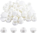 25 Pcs OD 0.614"(15.6mm) White Hole Knockout Locking Plugs,Plastic Nylon Round Drilling Hole Plugs,Flush Type Panel Round Snap in Fastener,Tube Fastener Cover for Furniture Insert End Caps