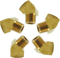 Brass Pipe Fitting, 45 Degree Barstock Street Elbow, 3/8" NPT Female x 3/8" NPT Male (Pack of 5)