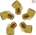 Brass Pipe Fitting, 45 Degree Barstock Street Elbow, 1/8" NPT Male x 1/8" NPT Female (Pack of 5)