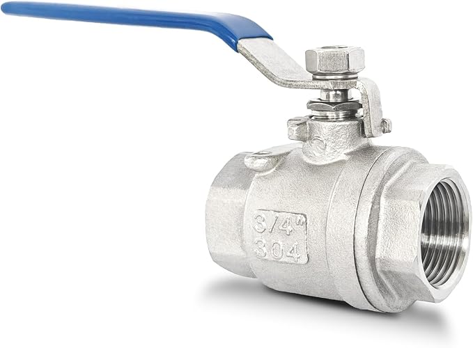 3/4" NPT Full Port Ball Valve, Female x Female Thread 2-Piece Heavy Duty Ball Valve with Blue Locking Handles 1000WOG for Water Oil Gas (3/4", DN20)